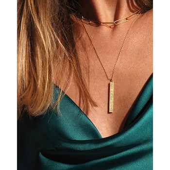 Love message necklace gilded with 24K fine gold and ORACLES zirconia