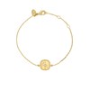 Bracelet chaine maille simple médaillon doré à l'or fin 24K zircon MINI ORACLES - vue V1