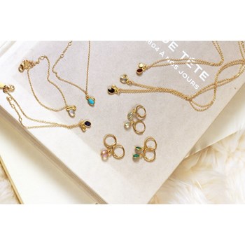 GAÏA 24k gold-plated black agate necklace