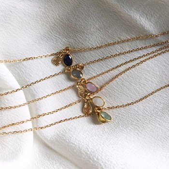 GAÏA 24k gold-plated pink chalcedony stone bracelet