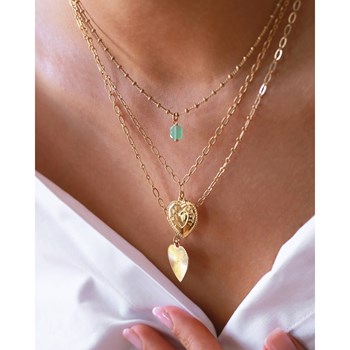 Collier pierre lapis lazulis doré à l'or fin 24k AVA
