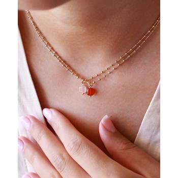 Collier pierre labradorite doré à l'or fin 24k AVA