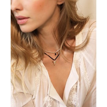 Witte miyuki kralen turquoise stenen ketting LITTLE INDIA