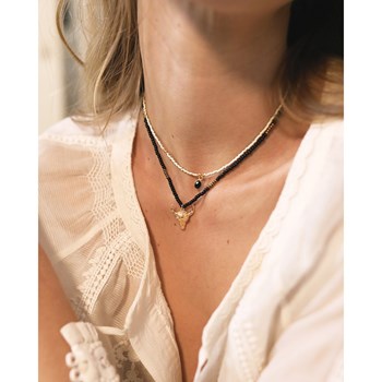 Witte miyuki kralen turquoise stenen ketting LITTLE INDIA