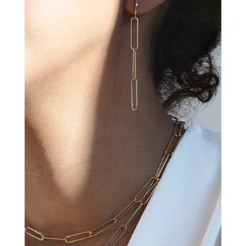 Boucles d'oreilles maille XXL dorée à l'or fin 24K MAXI PURE