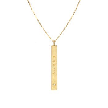 Magic message necklace gilded with 24K fine gold and ORACLES zirconia