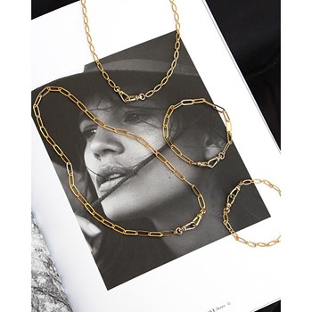 Pure brass chain bracelet 24K gold DOUBLE LOCK