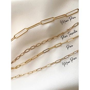 Boucles d'oreilles maille mini dorée à l'or fin 24K MINI PURE