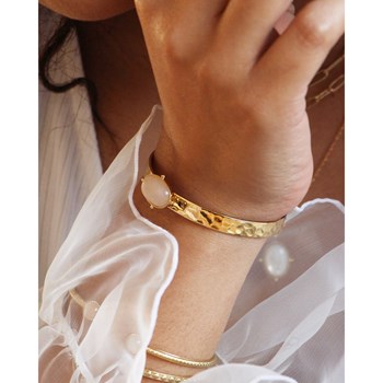 Manchette pierre coraline dorée à l'or fin 24k NEW CALYPSO