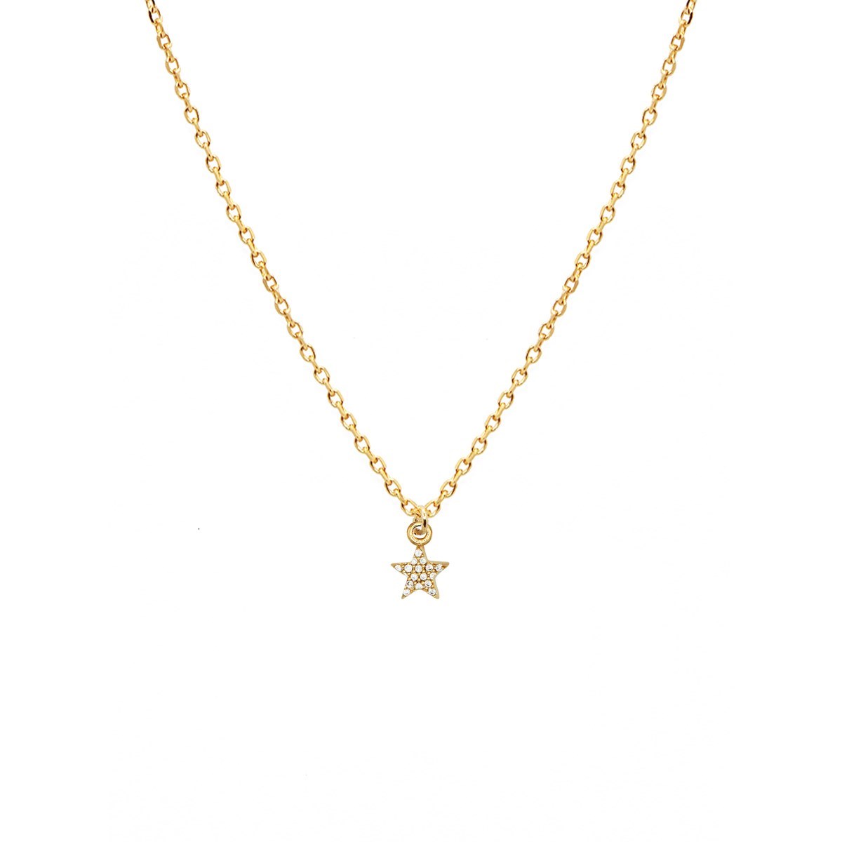 Collier étoile zircons doré à l'or fin 24k LILY