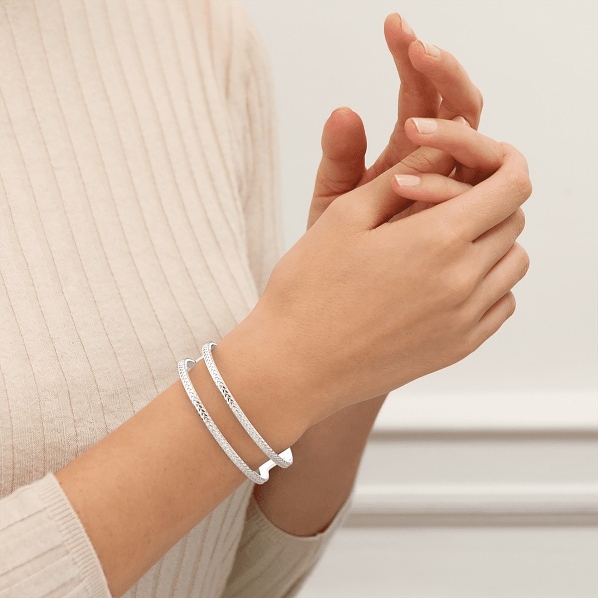 Bracelet Les Georgettes Pure Tresse argenté 14mm - vue 2