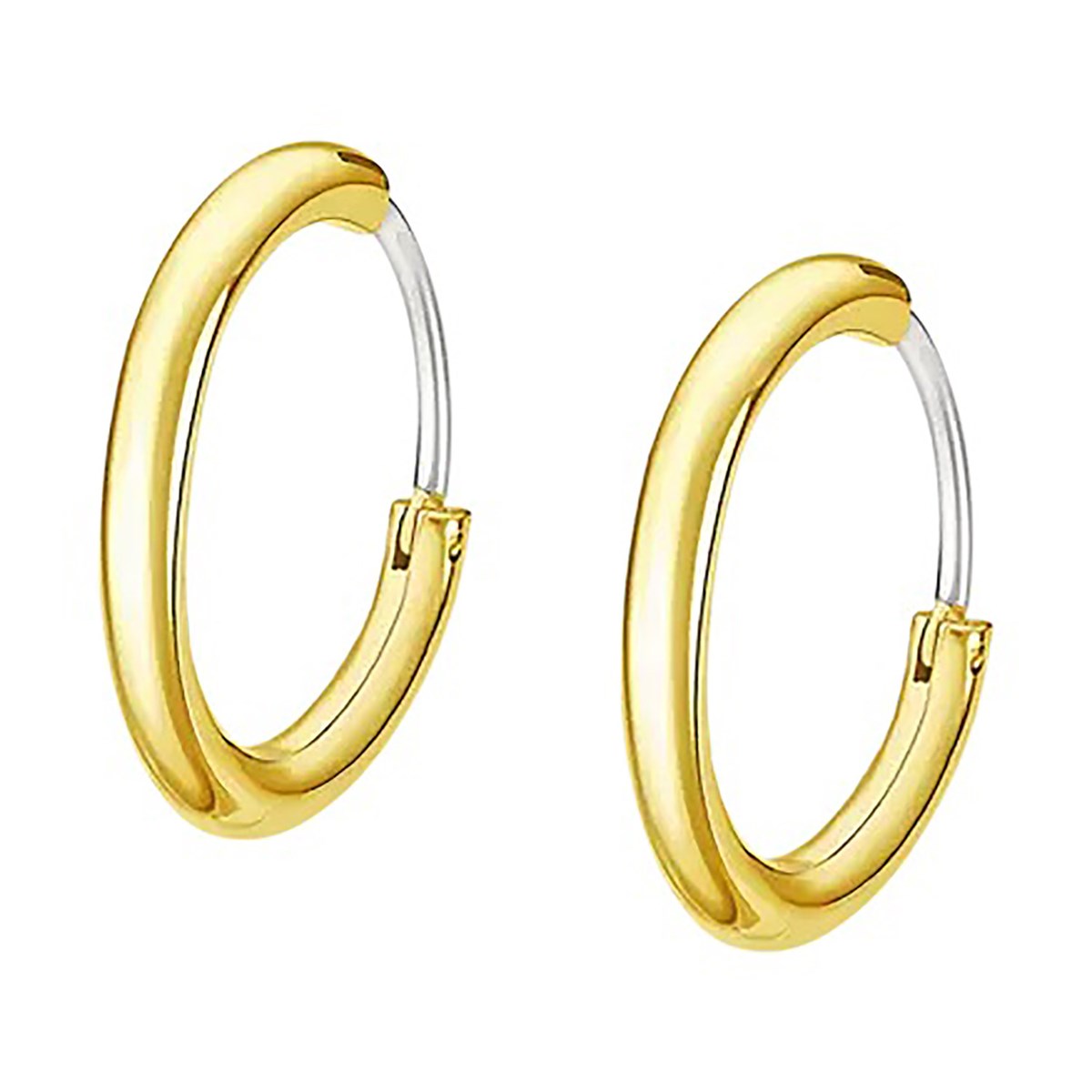Boucles d'oreilles anneaux homme LOTUS acier doré