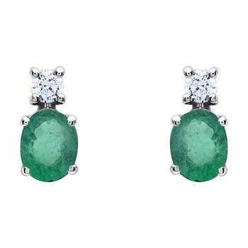 Boucles d'oreilles Brillaxis émeraude et oxydes