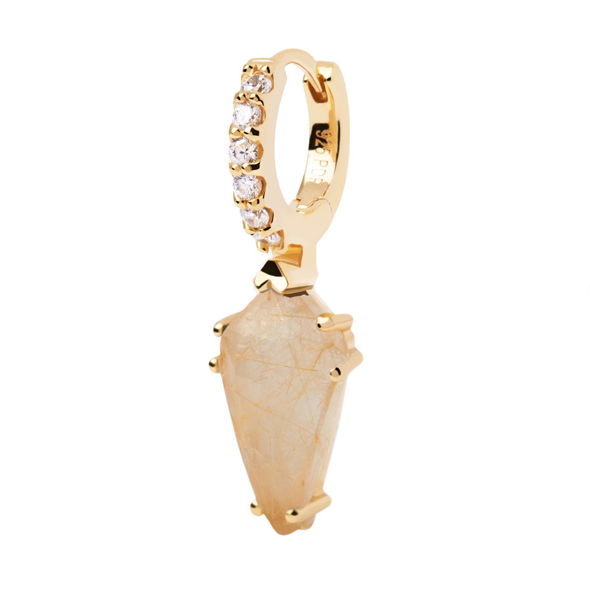 Boucle d'oreille individuelle PdPaola Naoki Quartz_x000D_
rutilé