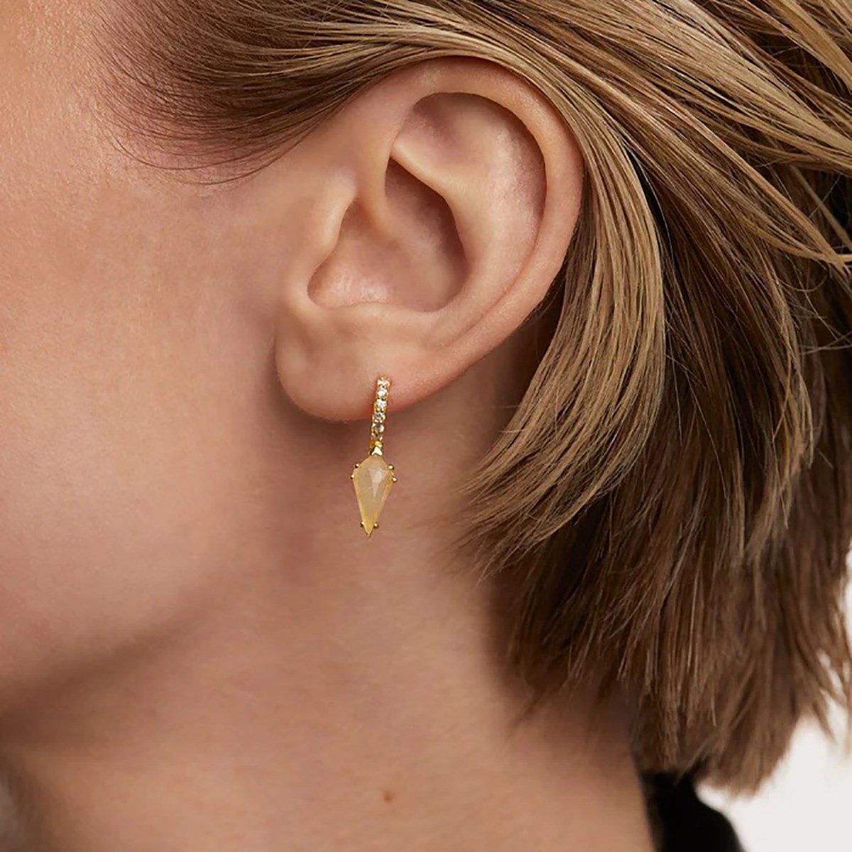 Boucle d'oreille individuelle PdPaola Naoki Quartz_x000D_
rutilé - vue 3