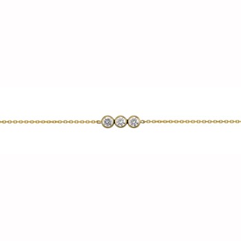 Bracelet triologie oxydes or jaune 9 carats