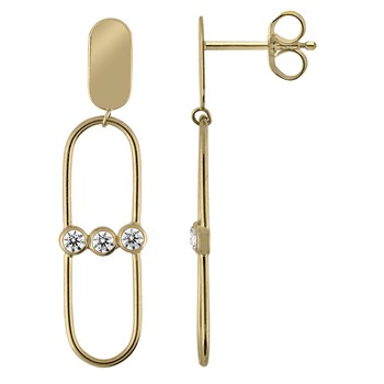 Boucles d'oreilles Brillaxis motif ovale trilogy
