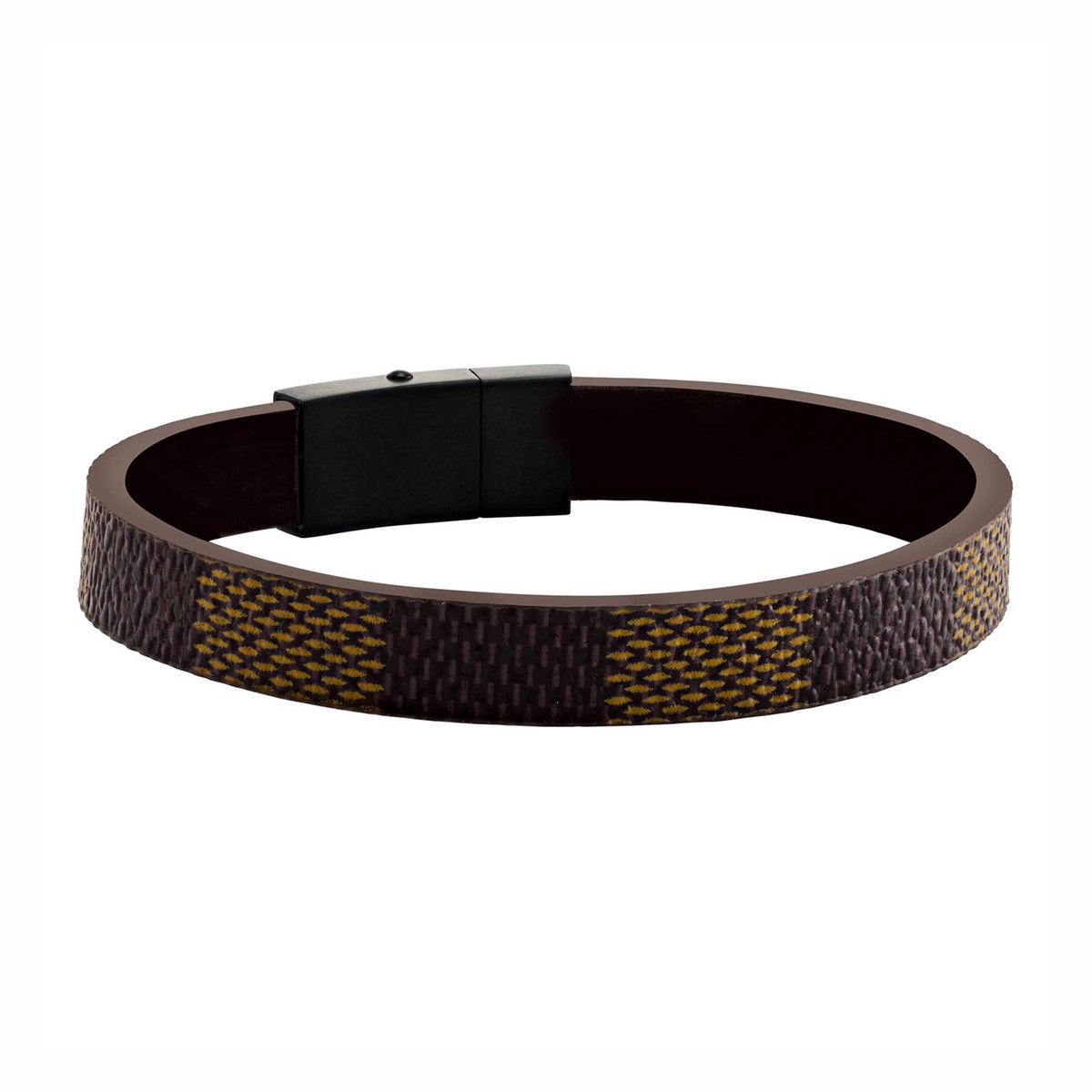 Bracelet homme Jourdan Chicago cuir bicolore acier n_x000D_
oir