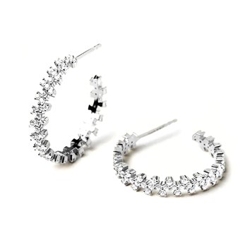 Boucles d'oreilles créoles PdPaola Crown argent