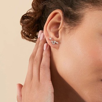 Piercing puce Agatha Snaky argent oxydes