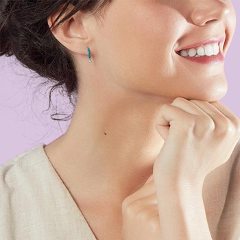 Piercing Agatha Jungly argent émail bleu