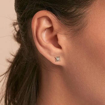 Boucles d'oreilles Agatha argent étoile empierrée