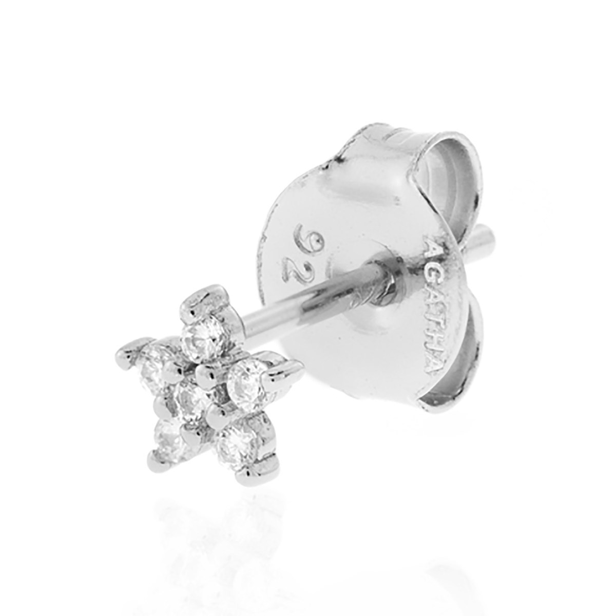 Piercing puce Agatha Flor argent oxydes