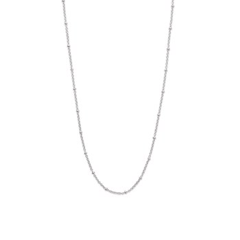 Chaine Brillaxis maille forçat perles argent rhodié
45cm