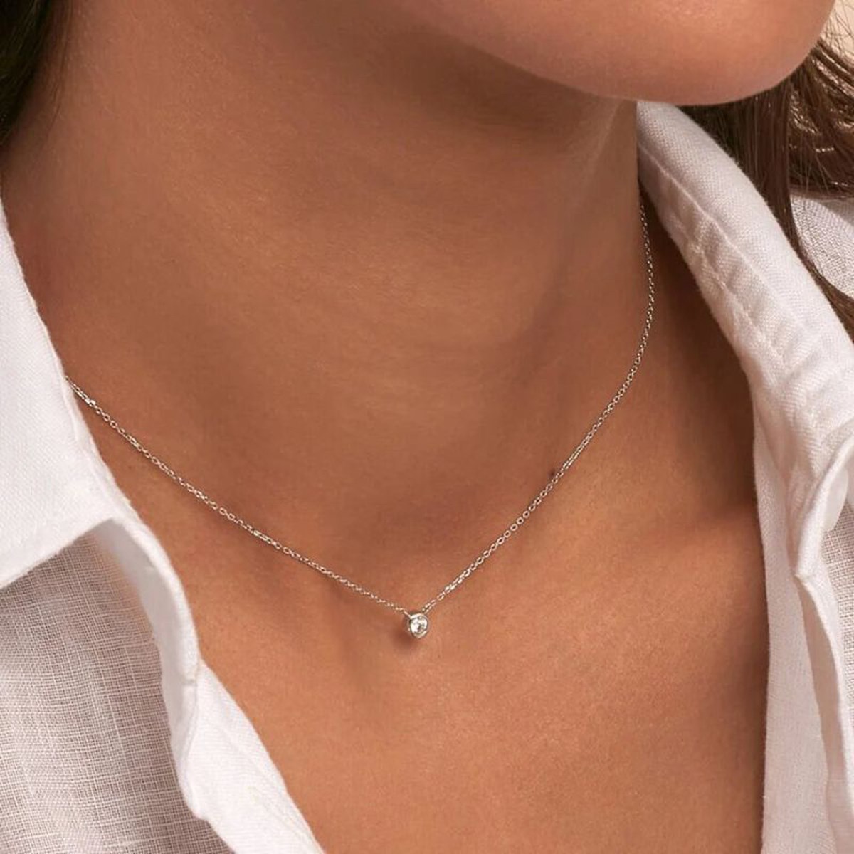 Collier ras de cou Agatha Brillant argent - vue 2