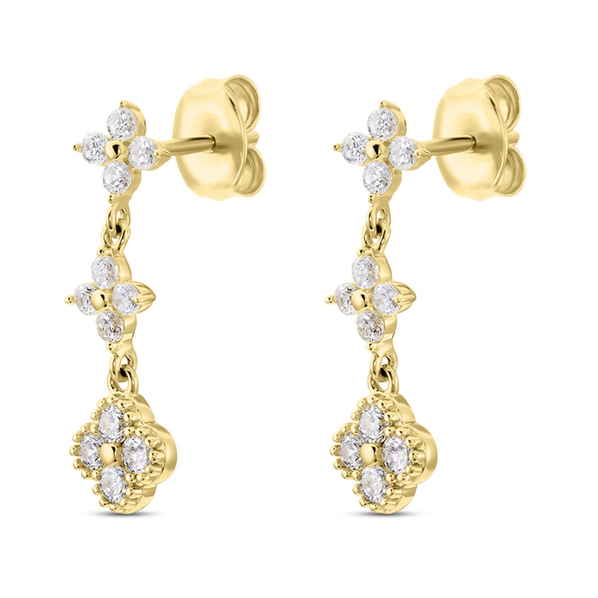 Boucles d'oreilles pendantes Agatha Beloved dorées