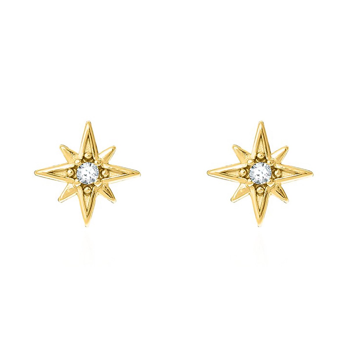 Boucles d'oreilles puces Agatha Ourse dorées