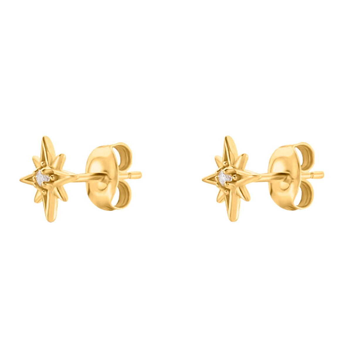 Boucles d'oreilles puces Agatha Ourse dorées - vue 3