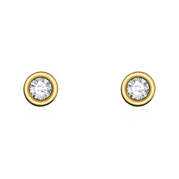 Boucles d'oreilles puces Agatha Brillant dorées