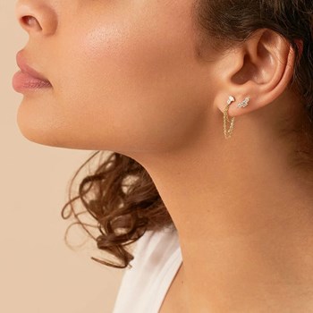 Piercing puce Agatha Croissan doré