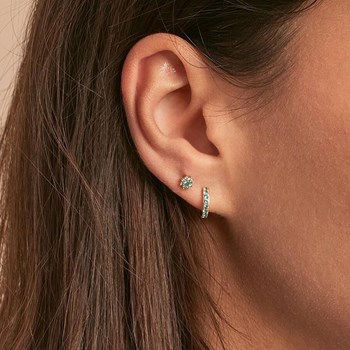 Piercing créole Agatha Pava tuquoise doré