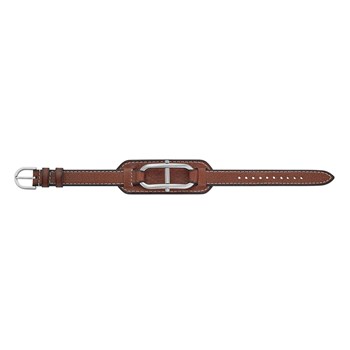 Bracelet homme Fossil Heritage D-Link cuir brun_x000D_
motif ovale avec barette acier