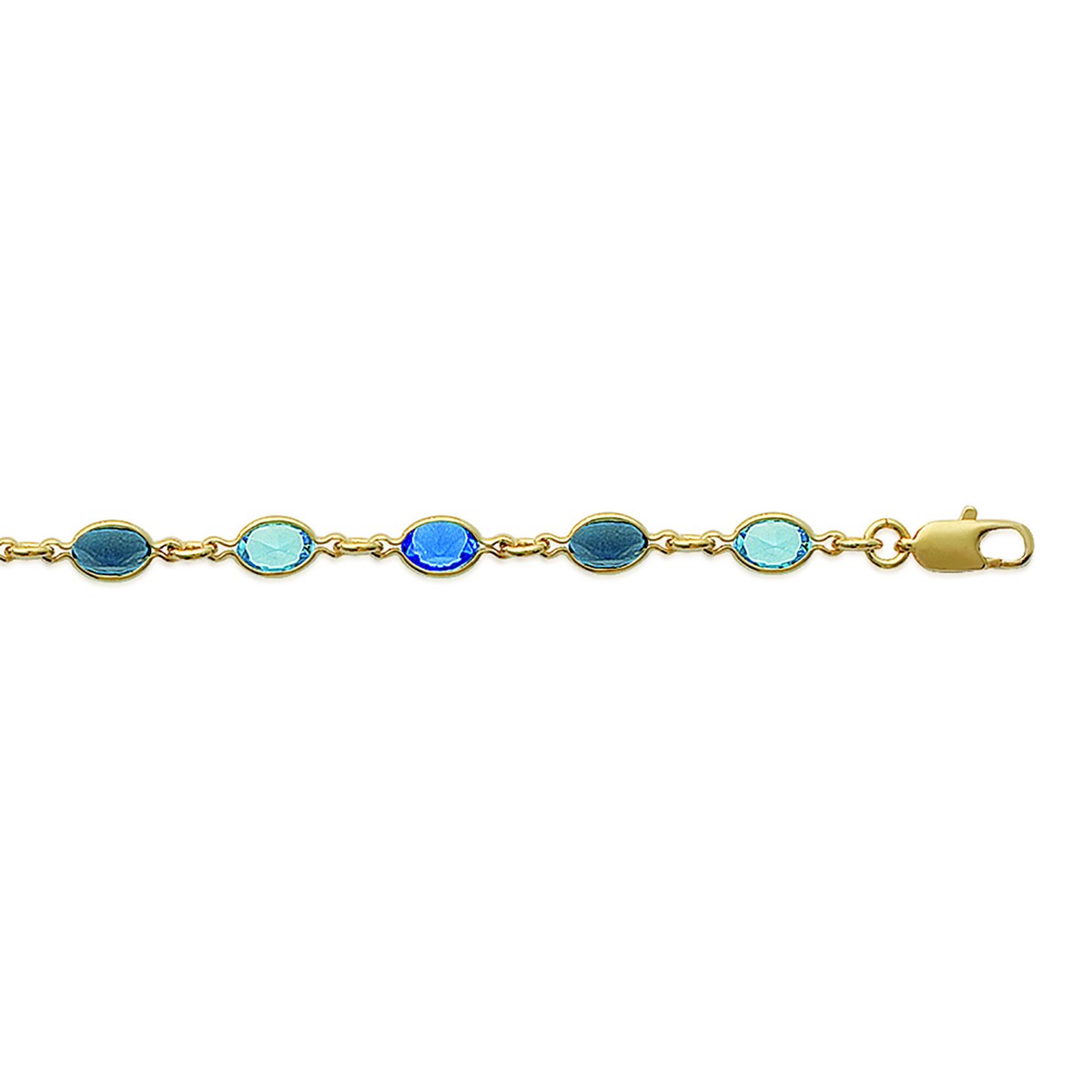 Bracelet Brillaxis plaqué or cristaux multicolores 1
8 cm - vue 2