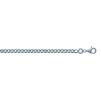 Chaîne Brillaxis maille gourmette argent rhodié 50cm