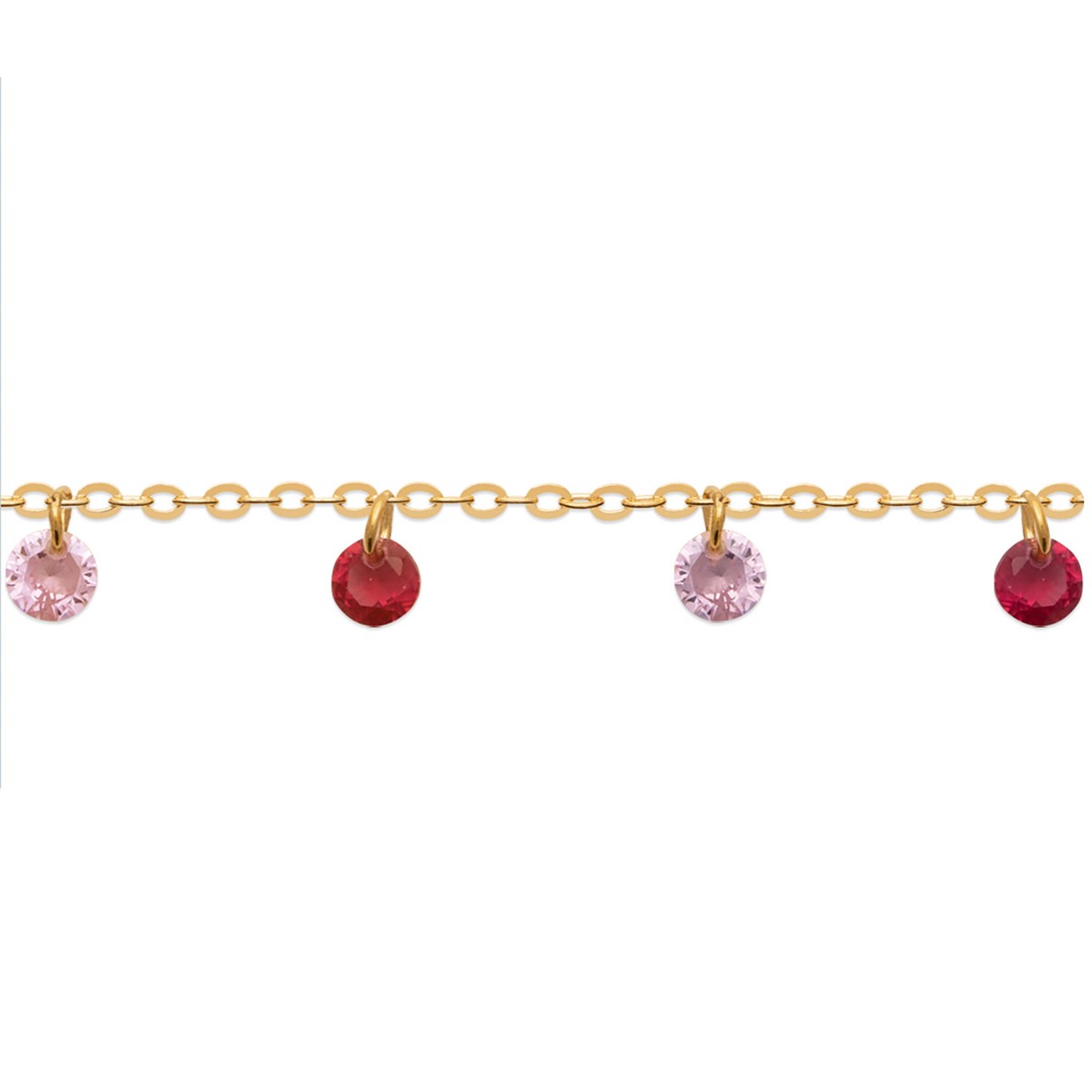 Bracelet Brillaxis pampilles camaïeu rose
plaqué or - vue 3