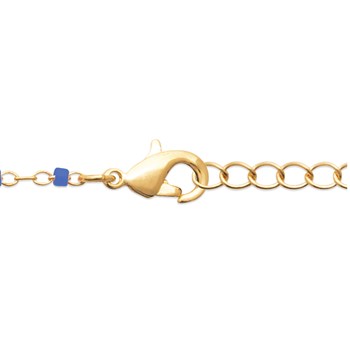 Collier Brillaxis perles de Miyuki bleu roi
plaqué or 750/1000 45 cm