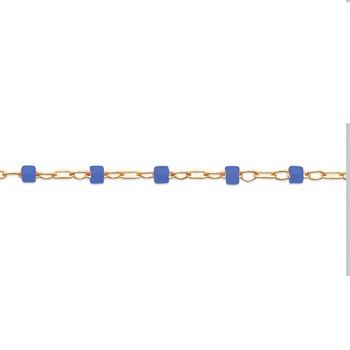 Collier Brillaxis perles de Miyuki bleu roi
plaqué or 750/1000 45 cm