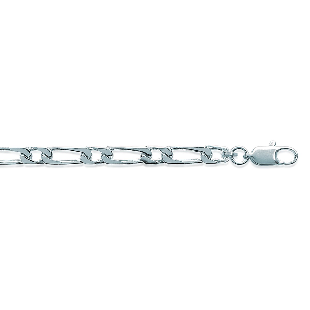 Chaîne homme maille gourmette argent rhodié 55cm