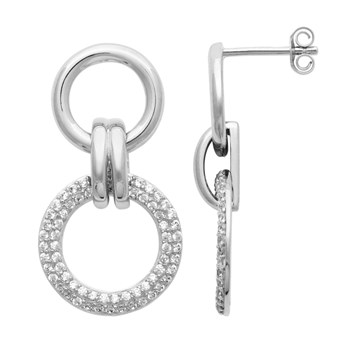 Boucles d'oreilles Brillaxis anneaux argent empierré