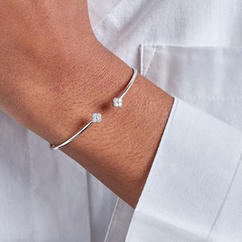 Bracelet jonc ouvert Agatha Beloved argent