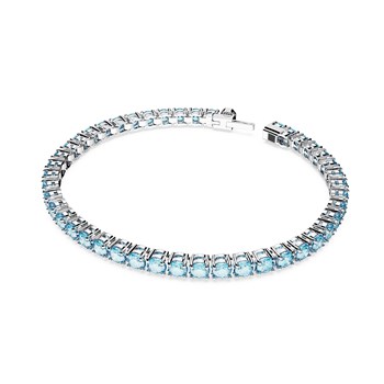 Bracelet Swarovski Matrix tennis bleu M
