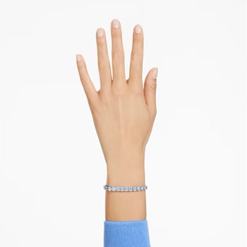 Bracelet Swarovski Matrix tennis bleu M