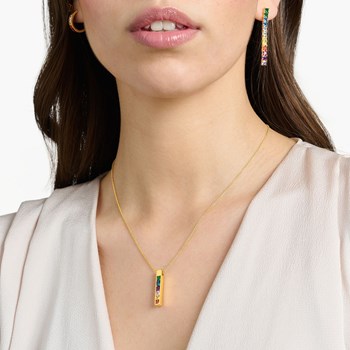 Collier Thomas Sabo argent doré oxydes arc-en-ciel