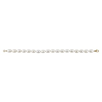 Bracelet perles de culture olive 6/6.5 mm or jaune