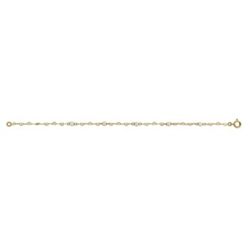 Bracelet junior coeurs or jaune perles de culture