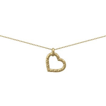 Collier Brillaxis coeur ajouré ciselé or jaune
